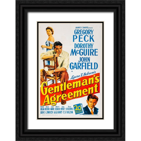 Gentlemans Agreement-1947 Black Ornate Wood Framed Art Print with Double Matting by Vintage Hollywood Archive