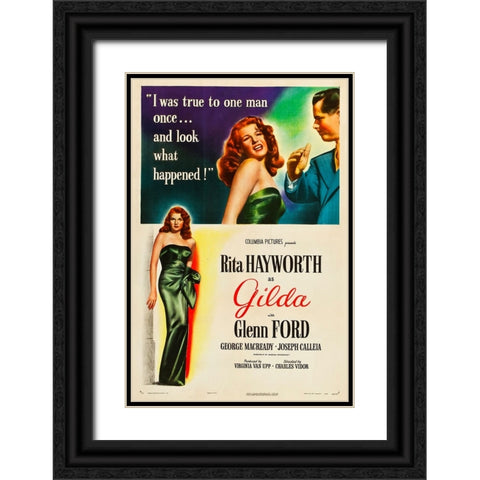 Gilda-1946 Black Ornate Wood Framed Art Print with Double Matting by Vintage Hollywood Archive
