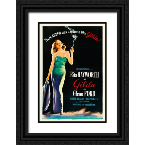 Gilda-1946 Black Ornate Wood Framed Art Print with Double Matting by Vintage Hollywood Archive