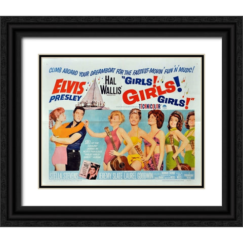 Girls! Girls! Girls!-1962 Black Ornate Wood Framed Art Print with Double Matting by Vintage Hollywood Archive