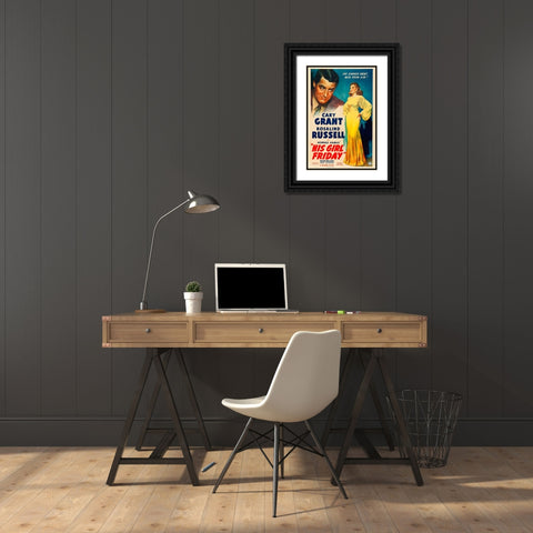 His Girl Friday-1940 Black Ornate Wood Framed Art Print with Double Matting by Vintage Hollywood Archive
