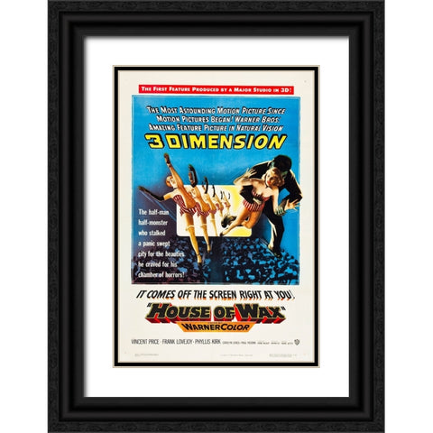 House of Wax-1953 Black Ornate Wood Framed Art Print with Double Matting by Vintage Hollywood Archive