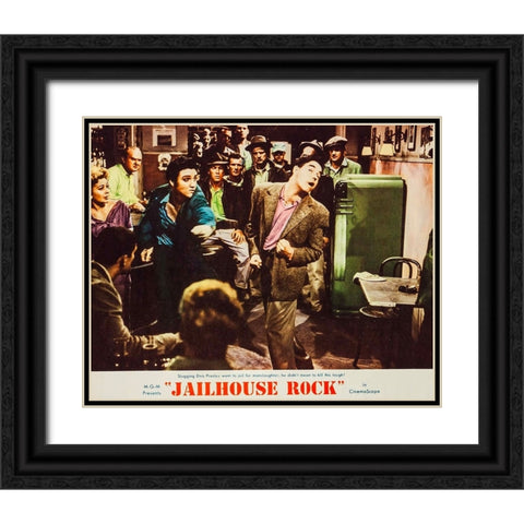 Jailhouse Rock-1957 Black Ornate Wood Framed Art Print with Double Matting by Vintage Hollywood Archive