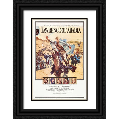 Lawrence of Arabia Black Ornate Wood Framed Art Print with Double Matting by Vintage Hollywood Archive