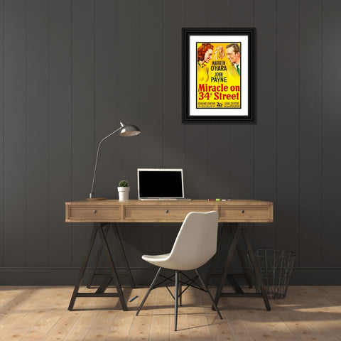 Miracle on 34th Street-1947 Black Ornate Wood Framed Art Print with Double Matting by Vintage Hollywood Archive