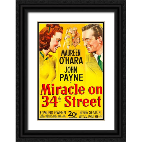 Miracle on 34th Street-1947 Black Ornate Wood Framed Art Print with Double Matting by Vintage Hollywood Archive