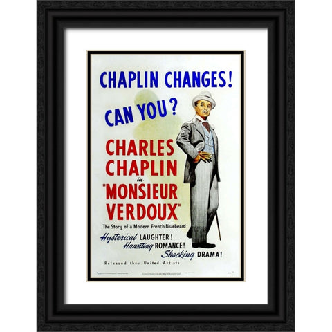 Monsieur Verdoux Black Ornate Wood Framed Art Print with Double Matting by Vintage Hollywood Archive