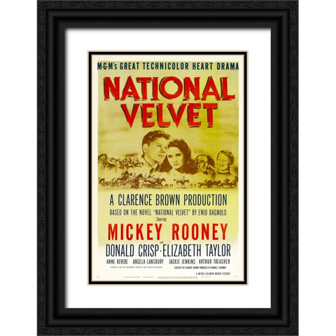 National Velvet-1944 Black Ornate Wood Framed Art Print with Double Matting by Vintage Hollywood Archive