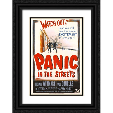 Panic in the Streets-1950 Black Ornate Wood Framed Art Print with Double Matting by Vintage Hollywood Archive