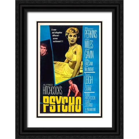 Psycho-1960 Black Ornate Wood Framed Art Print with Double Matting by Vintage Hollywood Archive
