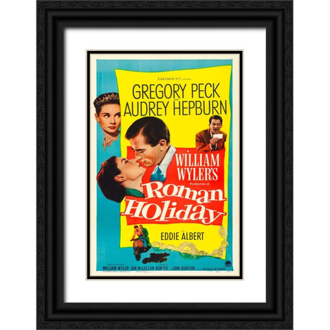 Roman Holiday-1953 Black Ornate Wood Framed Art Print with Double Matting by Vintage Hollywood Archive