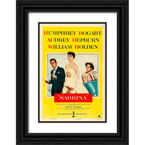 Sabrina-1954 Black Ornate Wood Framed Art Print with Double Matting by Vintage Hollywood Archive
