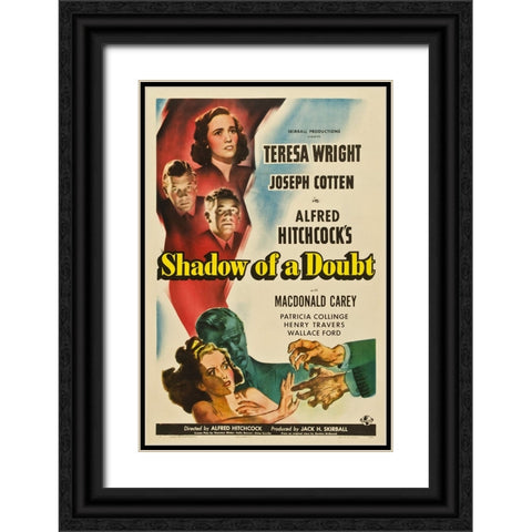 Shadow of a Doubt-1942 Black Ornate Wood Framed Art Print with Double Matting by Vintage Hollywood Archive