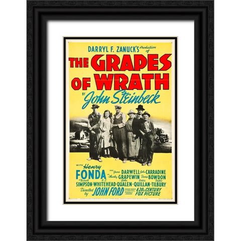 The Grapes of Wrath-1940 Black Ornate Wood Framed Art Print with Double Matting by Vintage Hollywood Archive