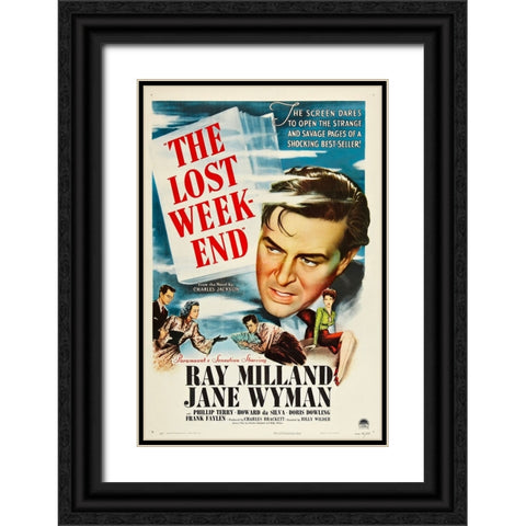 The Lost Weekend-1945 Black Ornate Wood Framed Art Print with Double Matting by Vintage Hollywood Archive