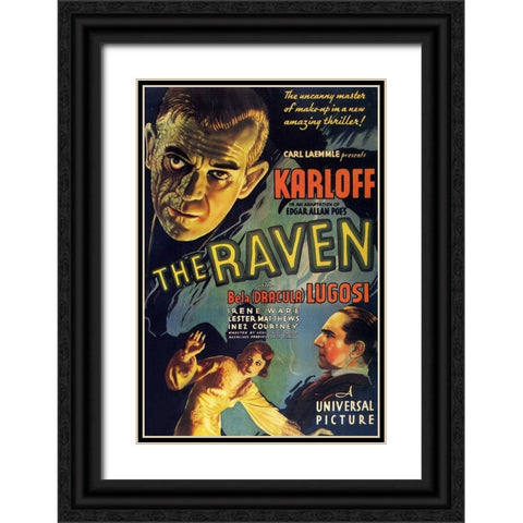 The Raven-1935 Black Ornate Wood Framed Art Print with Double Matting by Vintage Hollywood Archive