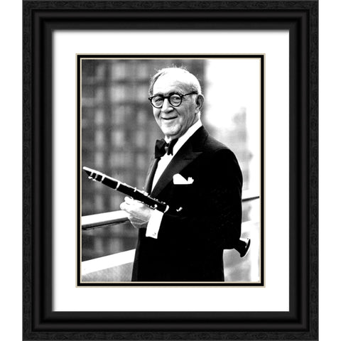 Benny Goodman Black Ornate Wood Framed Art Print with Double Matting by Vintage Music Archive