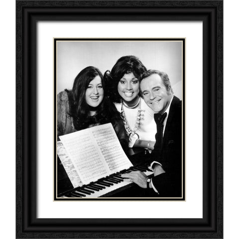 Cass Elliot-Diahann Carroll-Jack Lemmon-1973 Black Ornate Wood Framed Art Print with Double Matting by Vintage Music Archive