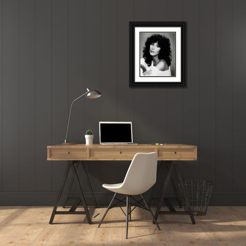Cher Casablanca Black Ornate Wood Framed Art Print with Double Matting by Vintage Music Archive
