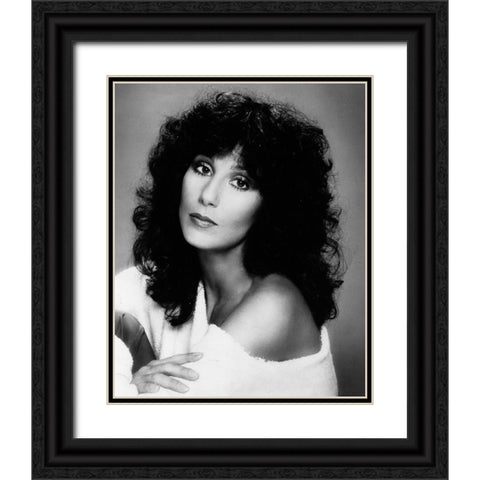 Cher Casablanca Black Ornate Wood Framed Art Print with Double Matting by Vintage Music Archive