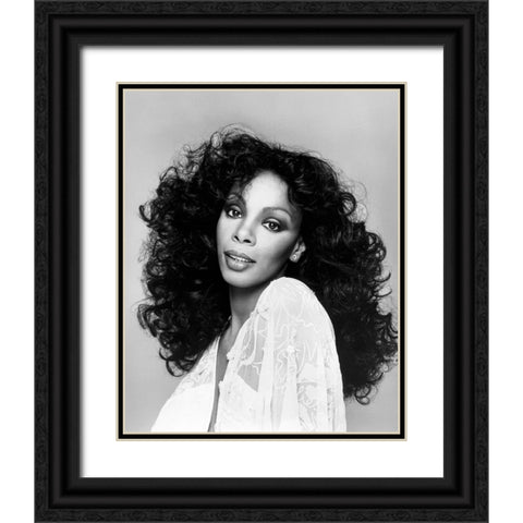 Donna Summer-1977 Black Ornate Wood Framed Art Print with Double Matting by Vintage Music Archive
