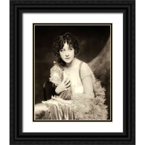 Fanny Brice-Ziegfeld Follies-1910 Black Ornate Wood Framed Art Print with Double Matting by Vintage Music Archive
