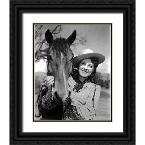 Fay McKenzie Black Ornate Wood Framed Art Print with Double Matting by Vintage Music Archive