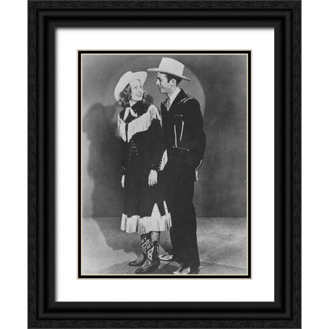 Hank and Audrey Black Ornate Wood Framed Art Print with Double Matting by Vintage Music Archive