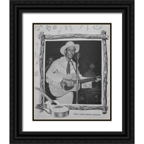 Hank Williams Black Ornate Wood Framed Art Print with Double Matting by Vintage Music Archive