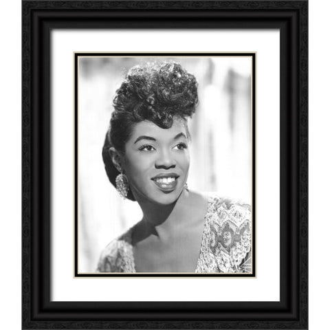 Sarah Vaughan-1955 Black Ornate Wood Framed Art Print with Double Matting by Vintage Music Archive