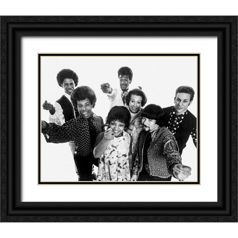Sly and the Family Stone-1968 Black Ornate Wood Framed Art Print with Double Matting by Vintage Music Archive
