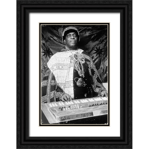 Sun Ra-1973 Black Ornate Wood Framed Art Print with Double Matting by Vintage Music Archive