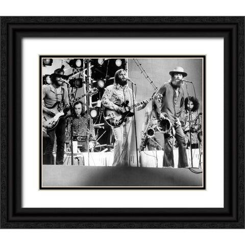 The Beach Boys-1971 Black Ornate Wood Framed Art Print with Double Matting by Vintage Music Archive