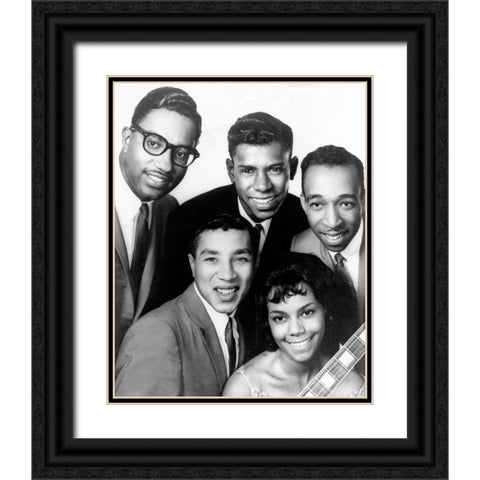 The Miracles-1962 Black Ornate Wood Framed Art Print with Double Matting by Vintage Music Archive