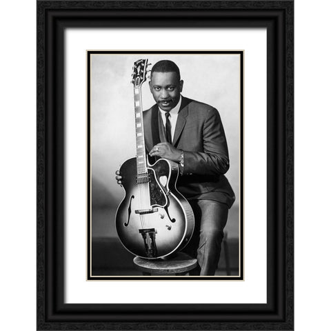 Wes Montgomery-1960s Black Ornate Wood Framed Art Print with Double Matting by Vintage Music Archive