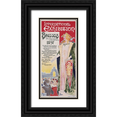 Brussels-1897 Black Ornate Wood Framed Art Print with Double Matting by Worlds Fair Posters