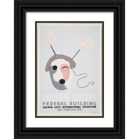 San Francisco-1939-Eskimo Mask Western Alaska Black Ornate Wood Framed Art Print with Double Matting by Worlds Fair Posters