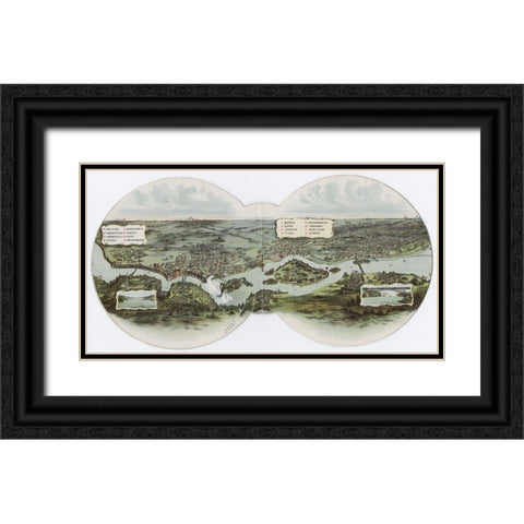 Singer ad 4 Black Ornate Wood Framed Art Print with Double Matting by Worlds Fair Posters