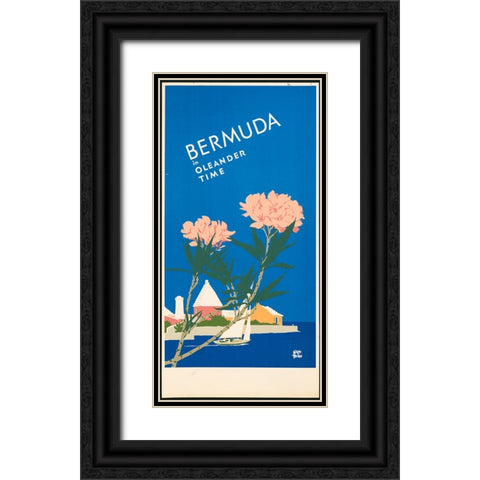 Bermuda Travel Poster Black Ornate Wood Framed Art Print with Double Matting by Vintage Travel Posters
