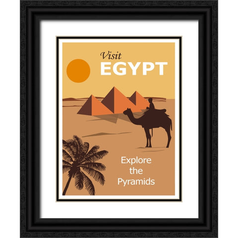 Egypt Cairo Travel Poster Black Ornate Wood Framed Art Print with Double Matting by Vintage Travel Posters