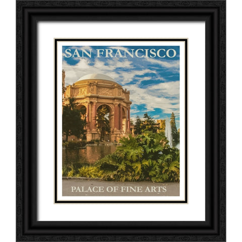 Palace of Fine Arts San Francisco Travel Poster Black Ornate Wood Framed Art Print with Double Matting by Vintage Travel Posters