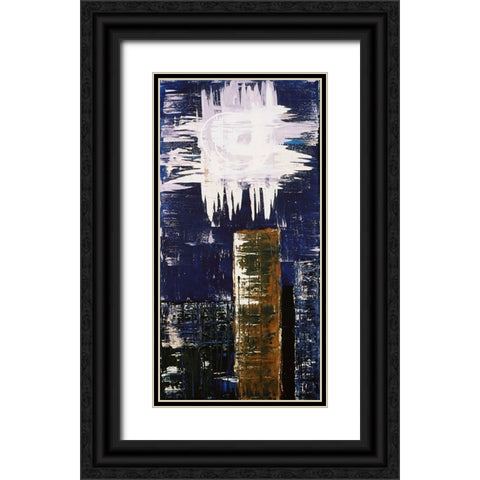 Spiral Moon Black Ornate Wood Framed Art Print with Double Matting by Clement, Diane