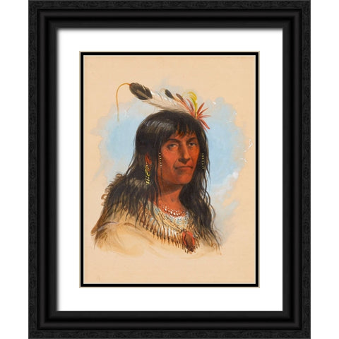 Big Bowl, a Crow Chief Black Ornate Wood Framed Art Print with Double Matting by Miller, Alfred Jacob