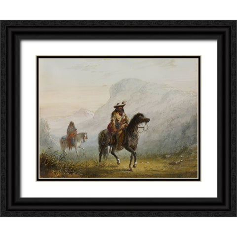 Bourgeois Black Ornate Wood Framed Art Print with Double Matting by Miller, Alfred Jacob