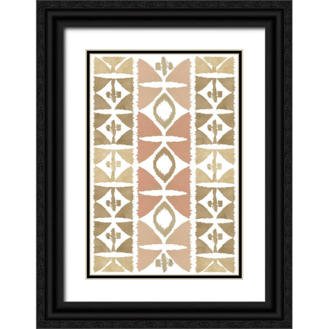 Earthy Geometric VII Black Ornate Wood Framed Art Print with Double Matting by Kouta, Flora