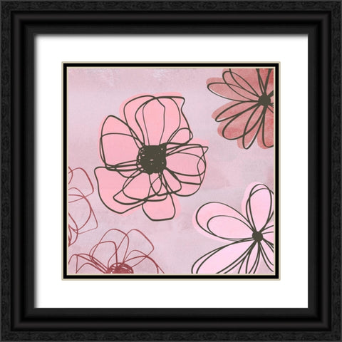 Pink May Flowers Black Ornate Wood Framed Art Print with Double Matting by Haase, Andrea