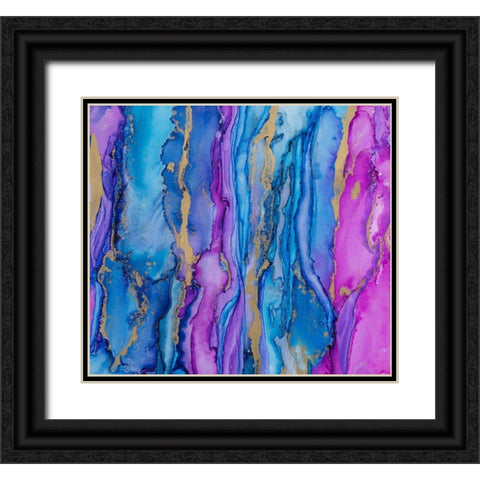 Abstract Ink Fantasy II Black Ornate Wood Framed Art Print with Double Matting by Haase, Andrea