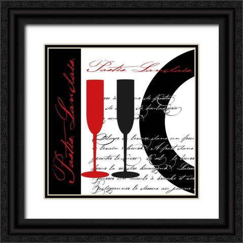 Kitchen Art French Cuisine Black Ornate Wood Framed Art Print with Double Matting by Haase, Andrea