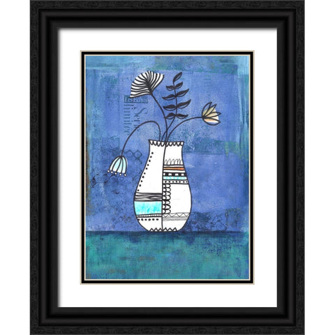 Flower Surprise Black Ornate Wood Framed Art Print with Double Matting by Haase, Andrea