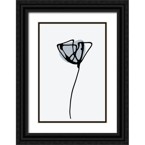 Minimal Narcissus Black Ornate Wood Framed Art Print with Double Matting by Haase, Andrea